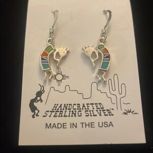 Handcrafted Sterling Silver Kokopelli Earrings